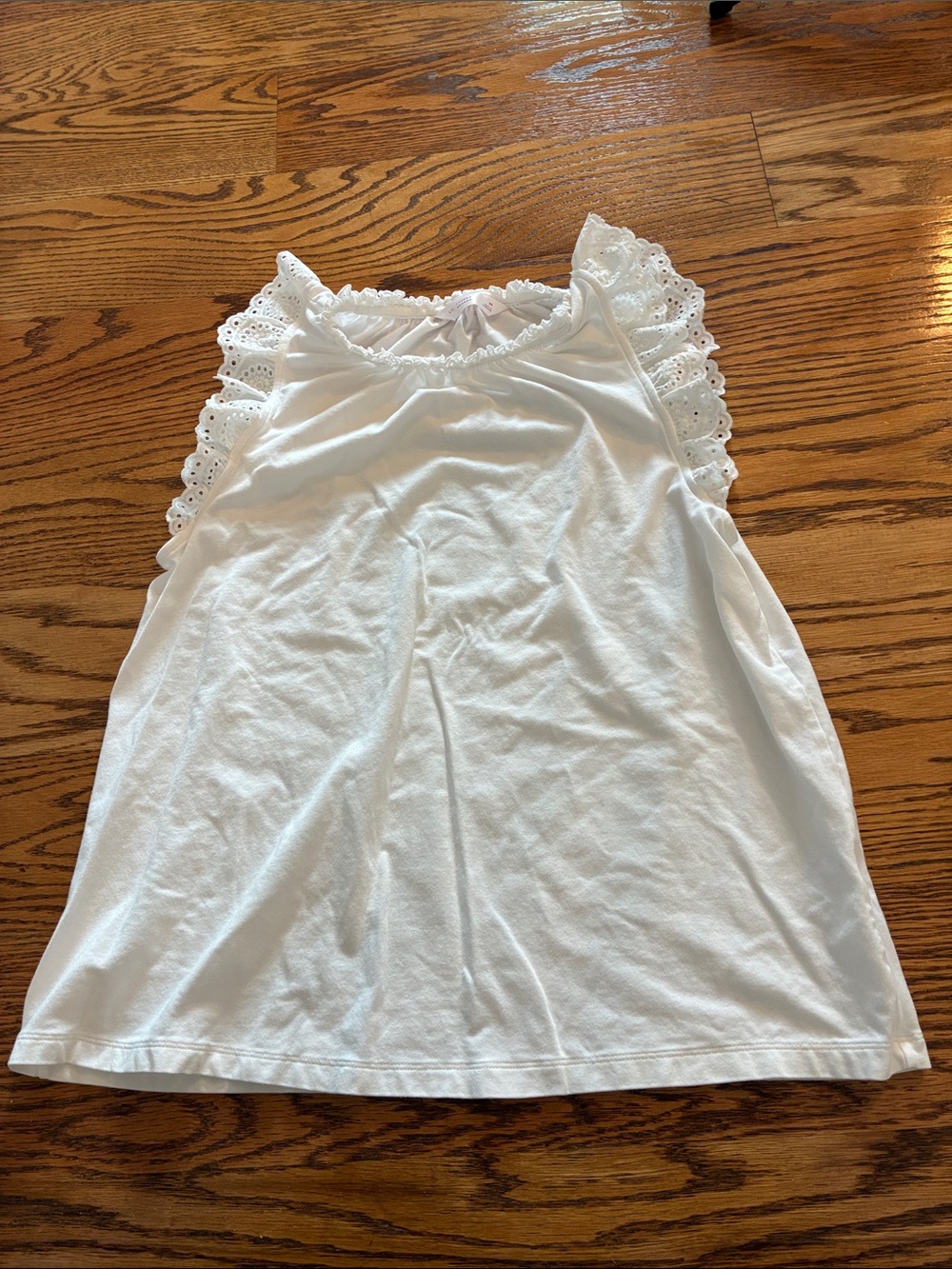 LC Lauren Conrad White Eyelet Short Sleeve